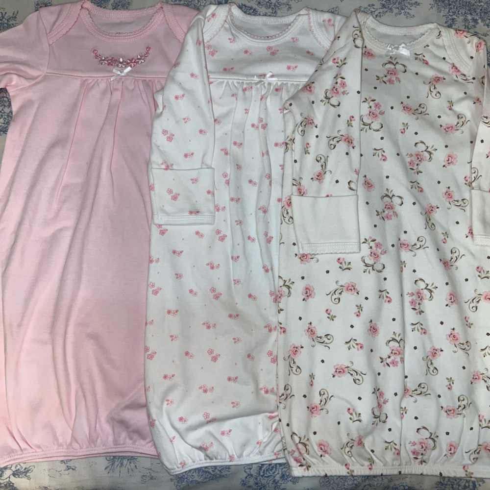 Little Me Pink and White Kids Pajamas Nightgowns